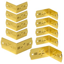 10 Pcs Iron Baseboard Corner Protectors, Skirting Board Corner Protectors Corner Guards, Vintage Metal Edge, Table Corner Edge Cover Safety Brackets with Screws.
