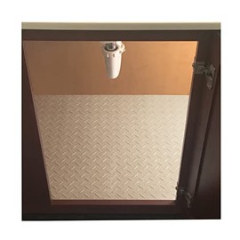 Resilia Premium Under The Sink Mat- Large Universal Size, Cut to Fit Cabinets, Shelf & Drawer Liners, Thick Plastic Diamond Plate Surface, 24 x 48 inches, Beige/Tan