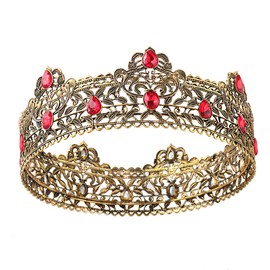 LEEMASING Men's Crowns Metal Adult Men Birthday Prom Homecoming Party King Crown for Cosplay Wedding, Metal, Rhinestones