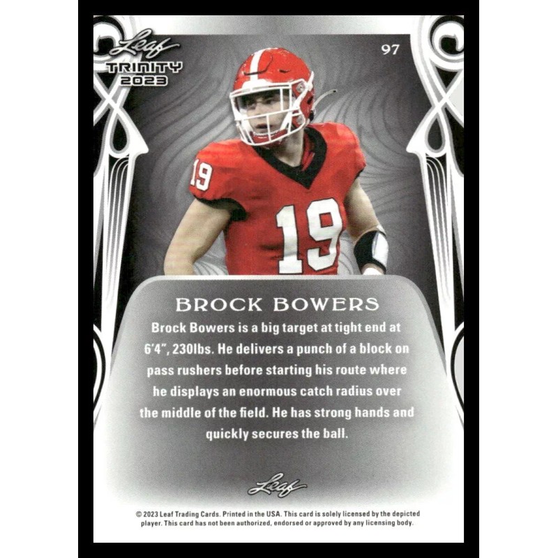 2023 Leaf Trinity Brock Bowers Rc #97