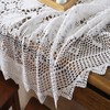 USTIDE Shabby Handmade Crochet Tablecloth Rectangle Romantic Table Cover White