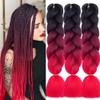 AFNOTE Ombre Red Braiding Hair Extensions 24 Inch 3 Packs