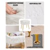 IBUYKE Rectangular Faux Fur Vanity Stool with Storage, Furry Makeup