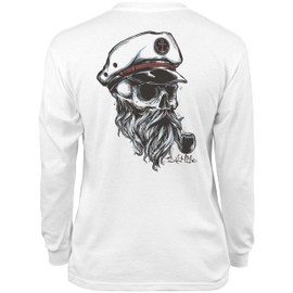 Salt Life Unisex Kids Youth Old Sea Captain Long Sleeve Tee, White, X-Large