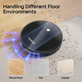 GeekTale Robot Vacuum Cleaner for Home, Strong Suction, Super-Thin, Cleans Hard Floor to Carpet, Wi-Fi Connected, 100mins Runtime