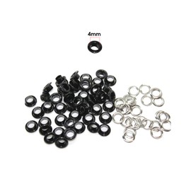 Trimming Shop 4 mm Grommets Eyelets with Washers Rustproof for Fabric Curtains Leather Tarpaulin Vinyl Arts & Crafts - Black Glossy, 4 mm
