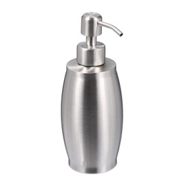 Relaxdays Soap Dispenser 350ml Stainless Steel Refillable Soap Shower Gel Bathroom Kitchen Hand Soap Dispenser Silver