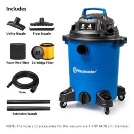 Vacmaster Blue Edition 8-Gallon* 4 Peak HP Wet/Dry Vacuum– VOC809PF