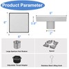 6-Inch Square Shower Drain with Tile Insert Grate, SUS 304