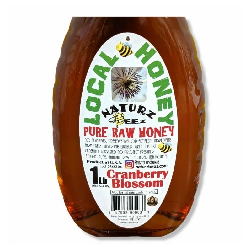 Naturz Beez RAW CRANBERRY BLOSSOM HONEY 1LB 454g 100% PURE