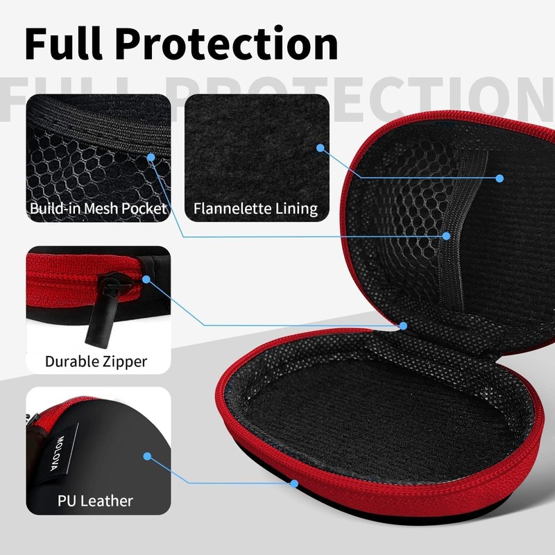 MOLOVA for Earbuds Carrying Case, Small Oval Storage Cases, Tech