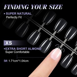 Gelike EC Extra Short Soft Gel Nail Tips Kit for Soak Off Nail Extensions,Full Cover,Coffin Shaped,Pre-buff PMMA Resin,Clear Ultra-Thin Design,12 Sizes,240 Pieces, Extra Short Coffin