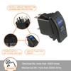 HUAREW 12V 20A Rocker Switch Panel Blue LED Light, Waterproof