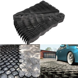 MYOYAY 4" Ground Grid 9.8x16.4 ft Geo Grid 1885 lbs/sq ft Tensile Strength Gravel Ground, Honeycomb Permeable Paving Gravel Grid for Parking Lots, Slope Driveway, Garden, DIY