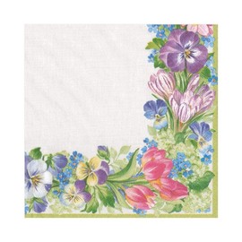 Caspari Lunch Napkin Spring Garland, Multi-Colour