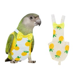 Cikonielf Bird Nappy Parrot Cloth Nappies Washable Breathable Parrot Nappies Bird Flying Costume for Birds Budgies Cockatiels, yellow, L