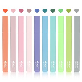 Vitoler Bible Highlighters with Soft Chisel Tip,10Pcs,Lake Colors,Aesthetic No Bleed Bible Highlighter Pastel,Cute Highlighters for School Office Supplies