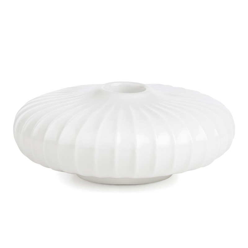 Kähler Kerzenständer runden Ø8.5 cm Hammershøi dänisch Handarbeit, Weiss