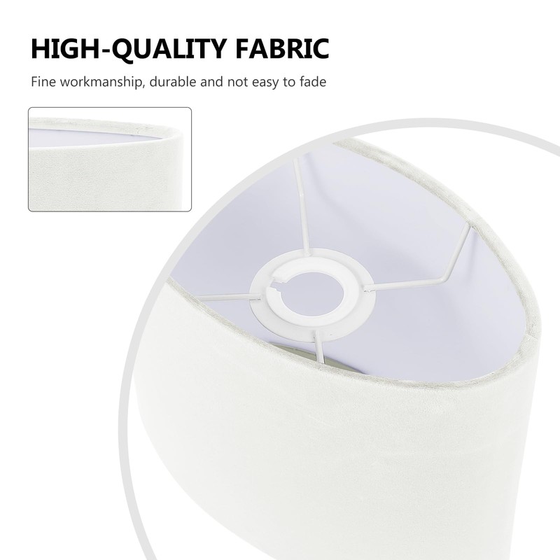 jojofuny Oval Lamp Shade, E27 Silk Cloth Lampshade Replacement Dum