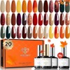 Modelones 24Pcs Uv Nagellack Set, 20 Farben Gel Nagellack Set
