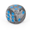 WeLoveBeads W6 Cube (16 mm) in Grey/Blue Dots - Made