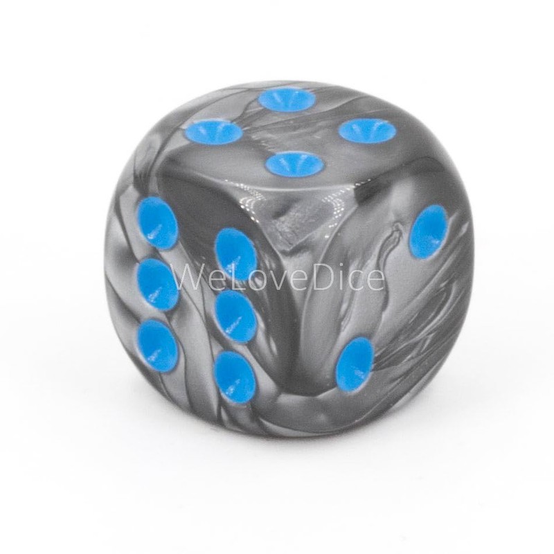 WeLoveBeads W6 Cube (16 mm) in Grey/Blue Dots - Made