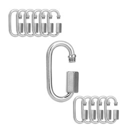 12Pcs 3/16Inch Quick Link 304 Stainless Steel,M5 Chain Link Oval Threaded,D Shape Repair Chain,648 Lbs Capacity,Large Dog Chain,Camping Equipment