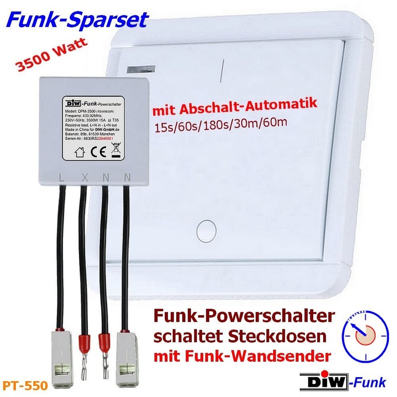 DIW-Funk Timer Saving Set PT-550 with Power Switch Module DPM-3500