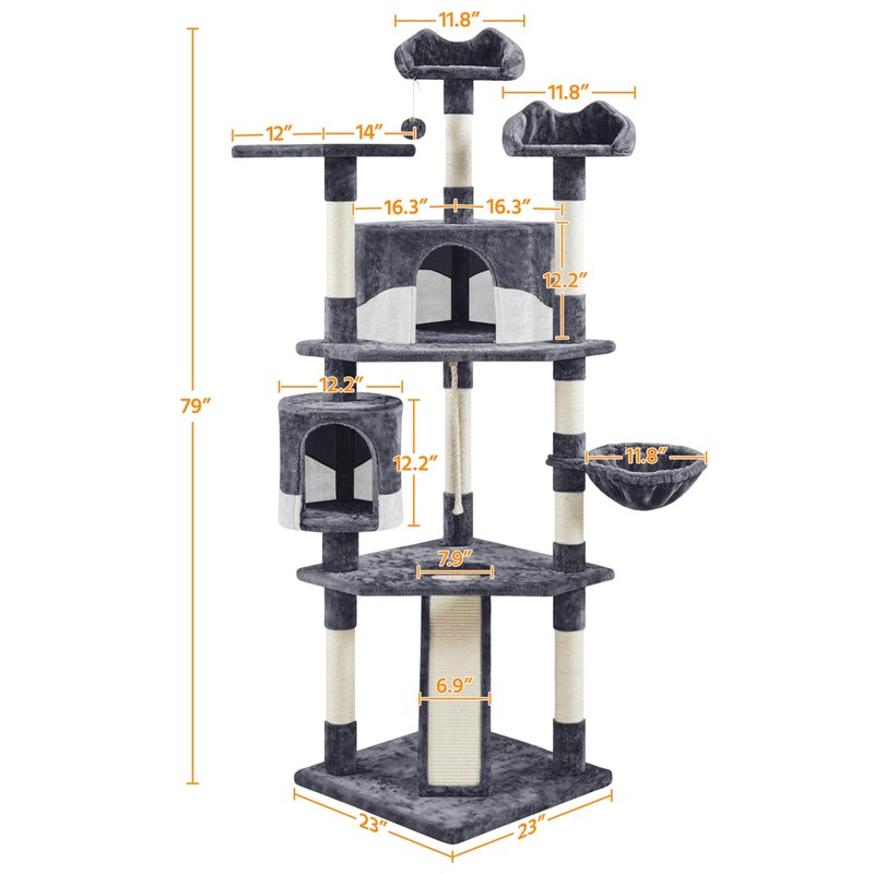 Yaheetech 79in Multi-Level Cat Trees Indoor Cat Tower with Sisal-Covered