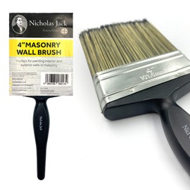 4" Masonry Paint Brush for Painting Walls - All Round Outdoor Masonary Paint Brush for Brickwork