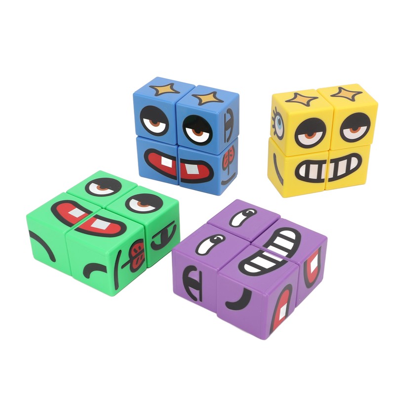 Expressions Matching Cube Face Changing Building Blocks Educational Interactive Toy
