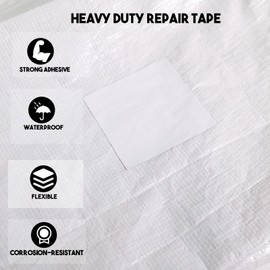 Autrends RV Awning Repair Tape, Heavy Duty RV Underbelly Tape Waterproof Awning Repair Tape for Tarp, Tent, Canvas, RV Awning, RV Roof, Boat Covers, Sail Tape, White