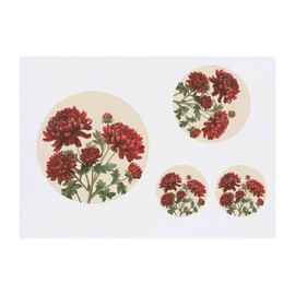 Azeeda 4 x 'Chrysanthemenblüten' Temporäre Tattoos - Wasserfest, Hautfreundlich & Ungiftig · Transfers in Verschiedenen Größen (TO00084506)