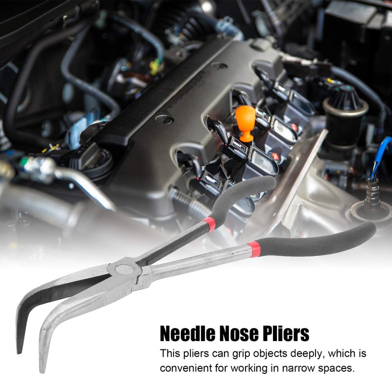 Long Reach Needle Nose Pliers, 11 Inch 280mm 90 Degree
