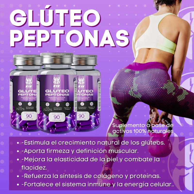 Creatina Monohidratada 1kg + Glúteo Peptonas Kiv 90 Cáps
