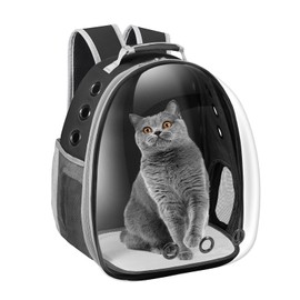 Cat Carrier Backpack, Pet Carrier Backpack Front Pack for Small Medium Cat Puppy Dog Carrier Backpack Bag Space Capsule, Pet Carrier for Travel Hiking Walking Camping (Black)