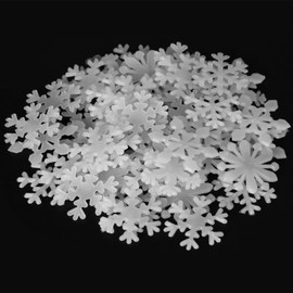 Christmas Snowflake Stickers, 50Pcs White X-mas Glow in The Dark Snowflake Wall Decorations 3D Christmas Snowflake Indoor Decor for Window Room DIY Crafts A3YGXH (White)