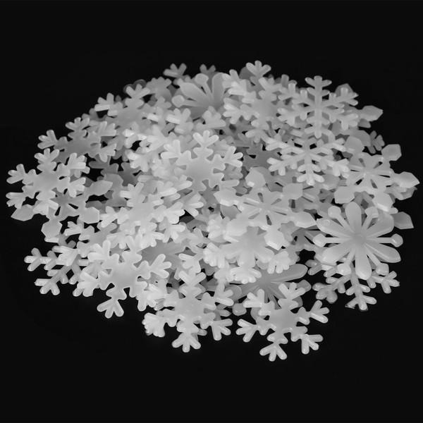 Christmas Snowflake Stickers, 50Pcs White X-mas Glow in The Dark