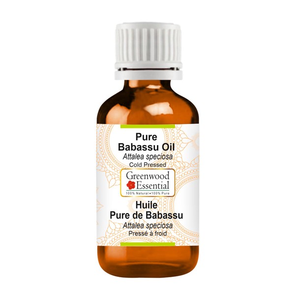 Greenwood Essential Pure Babassu Oil (Attalea Speciosa) Natural Therapeutic Quality Cold Pressed 100 ml (3.38 oz)