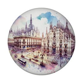 Milan Cathedral Magnet Round Historical Landmark Milan Italian Architecture Cathedral Sight