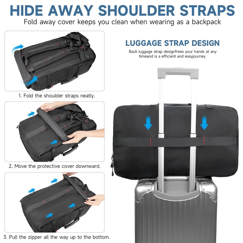 60L Large Travel Backpack for Men, 17 Inch Laptop Backpack