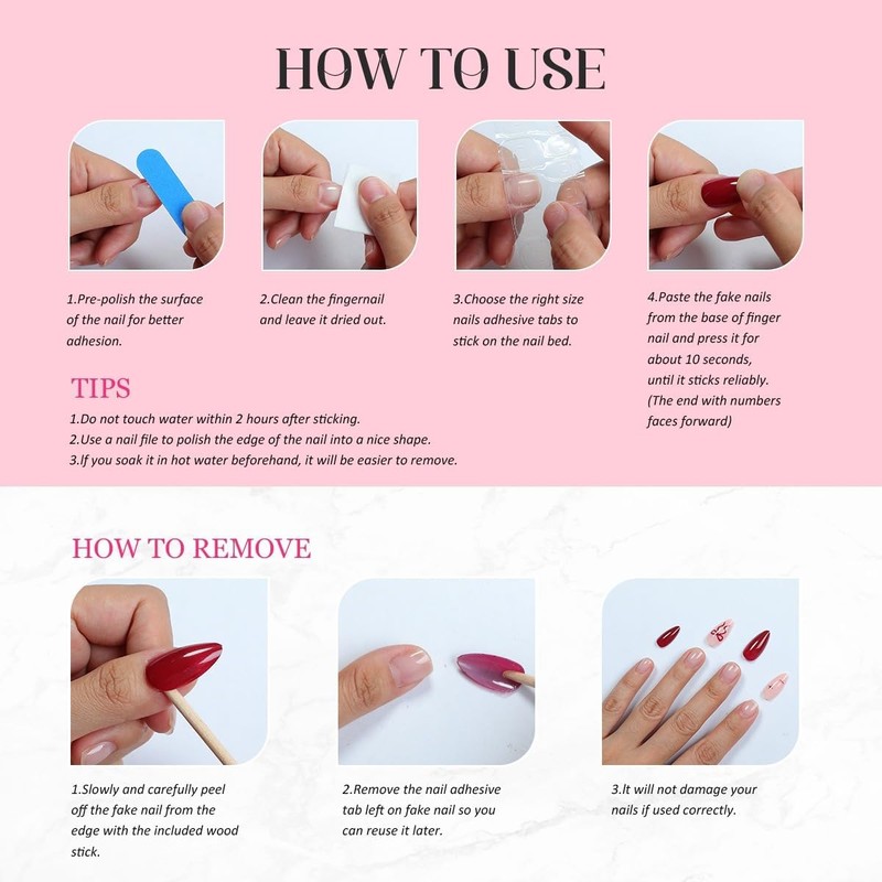 Luxury Rhinestone Press on Nails Short Duck Handmade 3D Bow