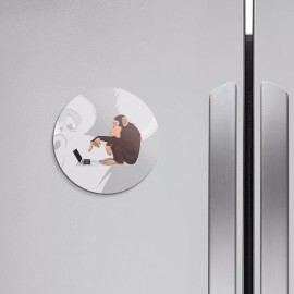 Unbranded Monkey Notebook Evolution Animal | 4'' X 4'' Round Decorative Magnet