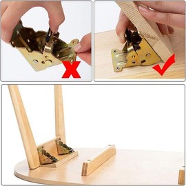 4 * 90 Degree Folding Table Leg Brackets Self Lock Foldable Hinge DIY Heavy Load, Cold Rolled Plate Construction, 2.68x2.48 Inch