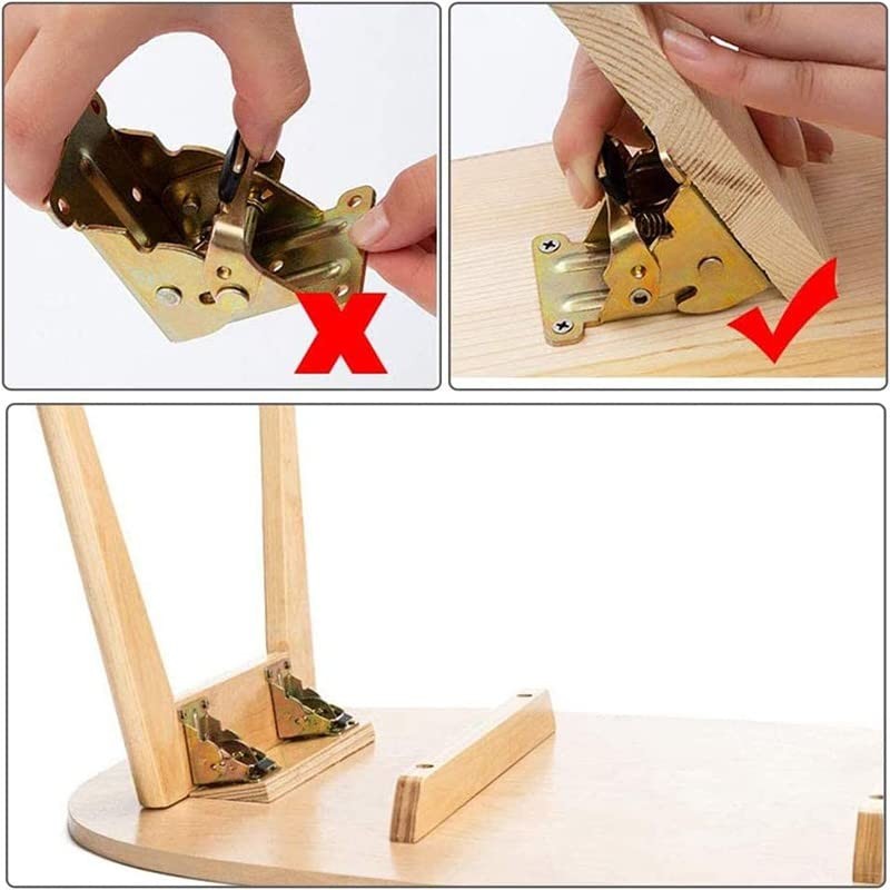 4 * 90 Degree Folding Table Leg Brackets Self Lock