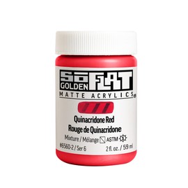 SoFlat Matte Acrylics by GOLDEN, Quinacridone Red, 2 fl. oz. Jar, Professional Acrylic Paint, Semi-Transparent