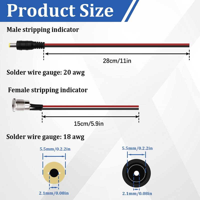 Seamaka 6pack 5.5 x 2.1 mm DC Power Jack Socket