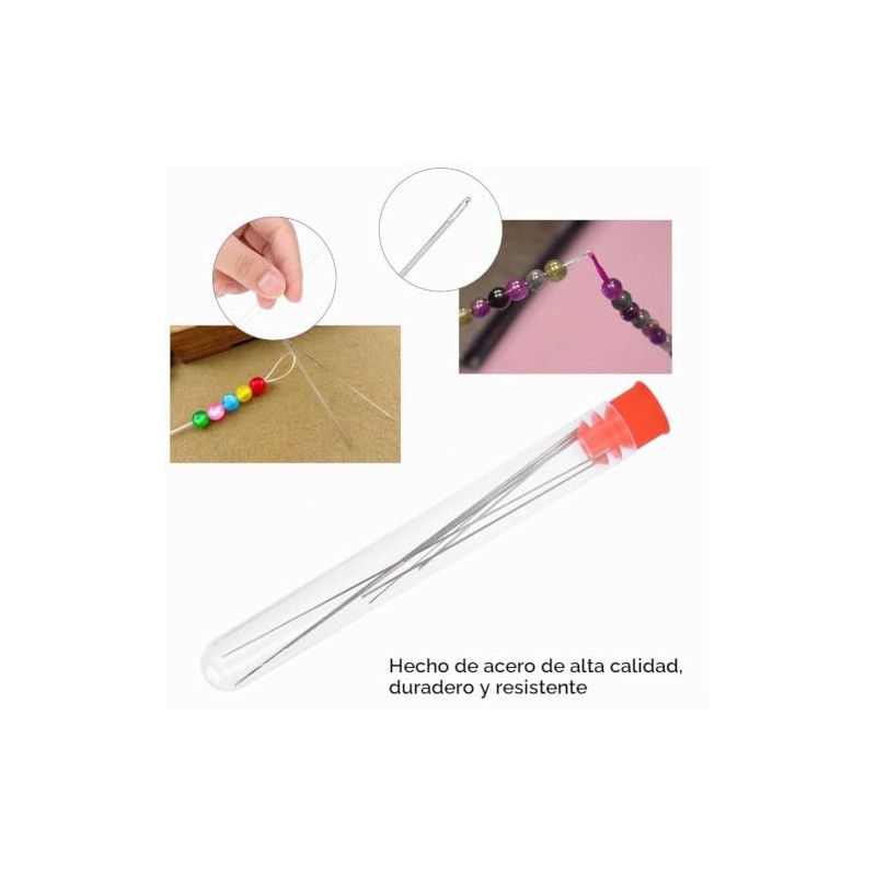 Set de Agujas de Abalorios 8 Piezas Agujas para Cuentas