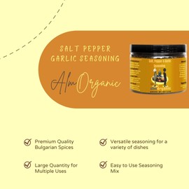 Salt, Pepper & Garlic Seasoning | Grilling, BBQ, and Cooking | All Kinds of Meat | Natural Blend and Organic Spices | 13.8 Ounces | 390 Grams