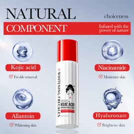 Kojisäure Aufhellendes Und Fleckenentfernendes Gesichtswasser, Facial Toner, Heller Strahlender Teint, Reduziert Dunkle Flecken Und Hyperpigmentierung, Verbessert Hautgleichmäßigkeit